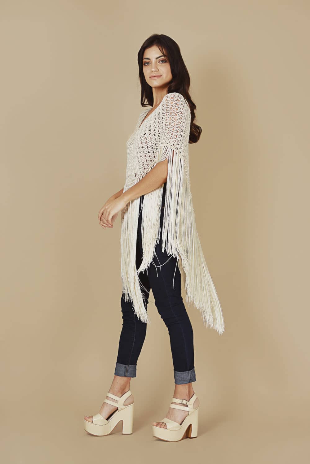 Banus Poncho - Cream - Image 12