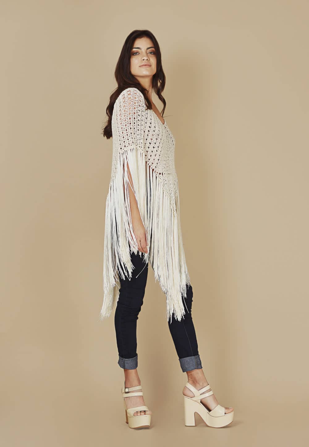 Banus Poncho - Cream - Image 7