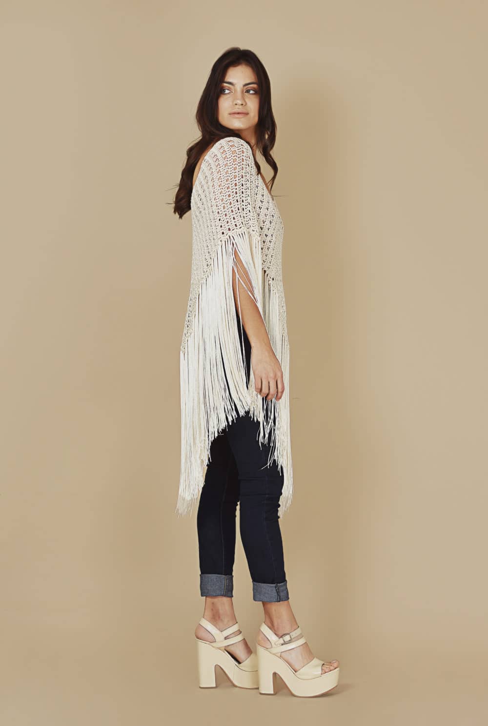 Banus Poncho - Cream - Image 6