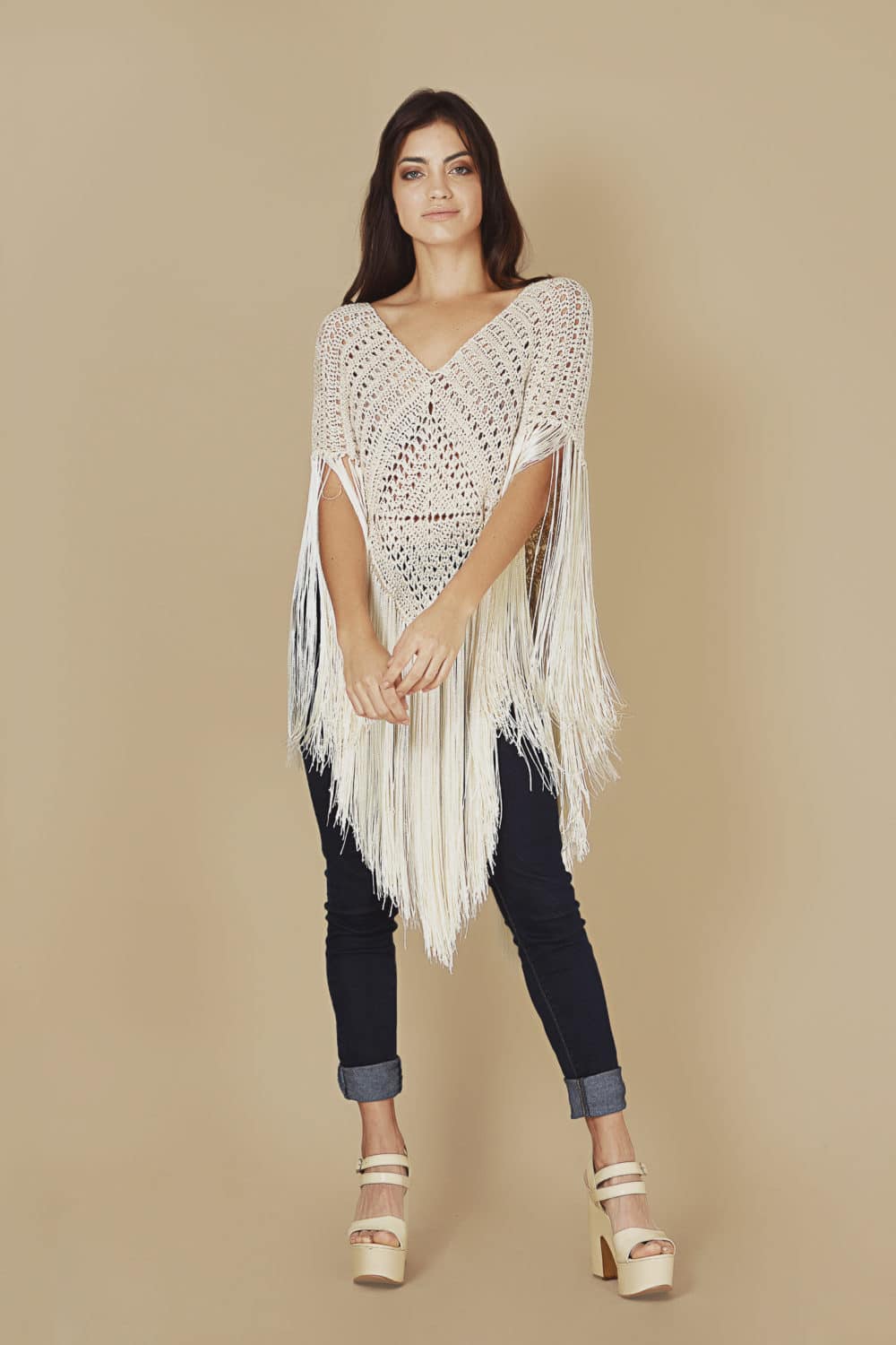 Banus Poncho - Cream - Image 5