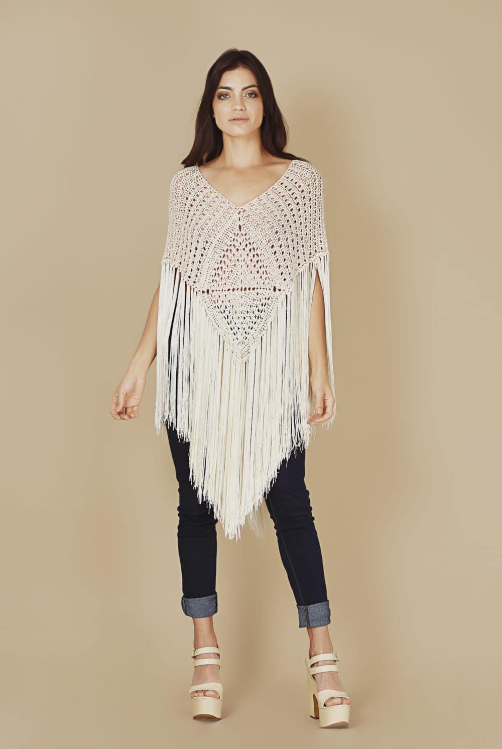 Banus Poncho - Cream - Image 10
