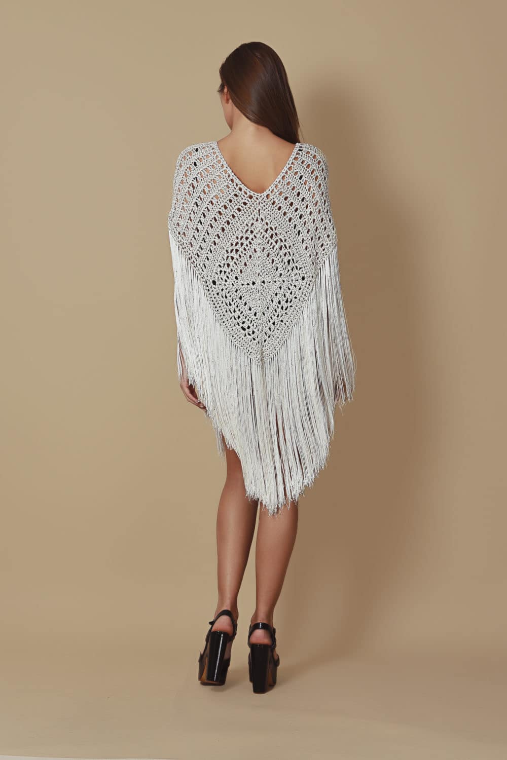 Banus Poncho - Cream With Sequins - Image 6