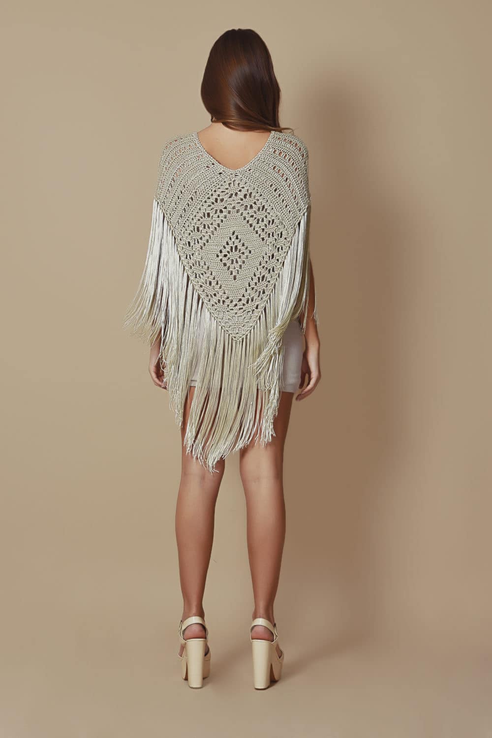 Santorini Poncho - Champagne - Image 7