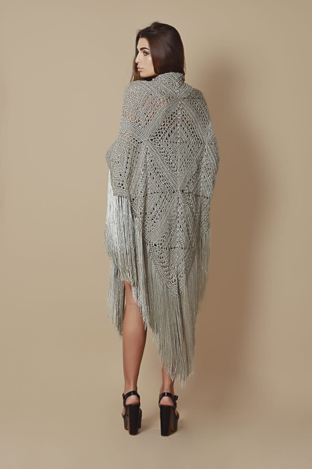 Niza Shawl - Mink With Sequins - Image 8
